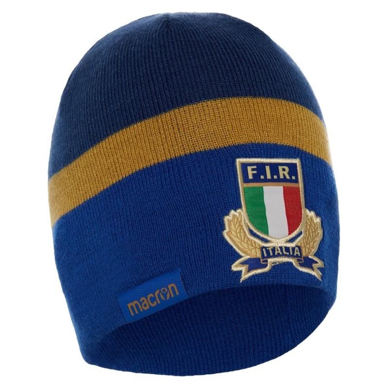 cappello lana blu/oro rugby italia MACRON - 1