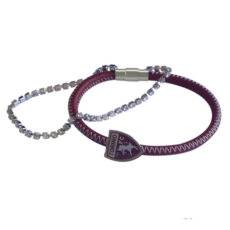 BRACCIALE IN PELLE CON STRASS TORINO ISITEC - 1
