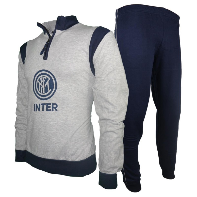 FC INTER PIGIAMA SERAFINO MEZZA ZIP GRIGIO BAMBINO PLANETEX - 1