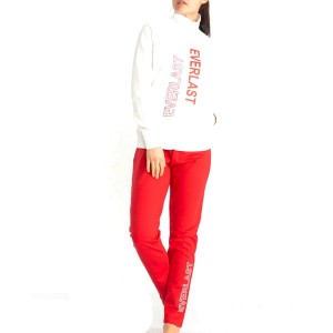 WOMEN FLEECE FULL ZIP TRACKSUIT WHITE/RED EVERLAST EVERLAST - 1