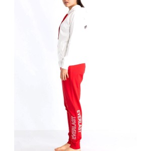 WOMEN FLEECE HOODED TRACKSUIT WHITE/RED EVERLAST EVERLAST - 2