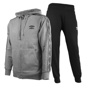 GRAY HOODED TRACKSUIT FULL ZIP UMBRO