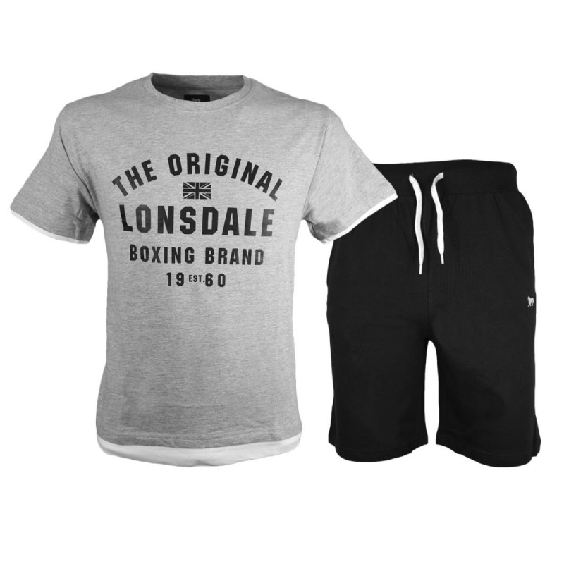 completo t-shirt e pantaloncini grigio/nero lonsdale LONSDALE - 1