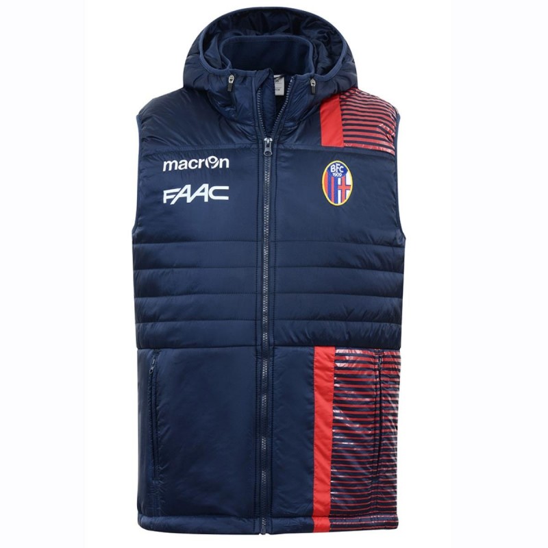 GILET SMANICATO NAVY/ROSSO BOLOGNA MACRON - 1