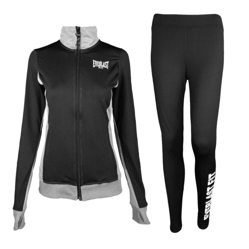 TUTA FELPATA NERA FULL ZIP DONNA EVERLAST EVERLAST - 1