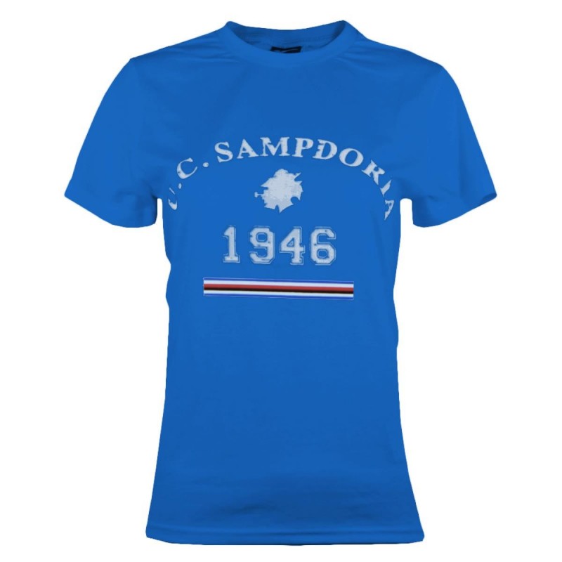 T-SHIRT DONNA AZZURRA 1946 SAMPDORIA JOMA - 1