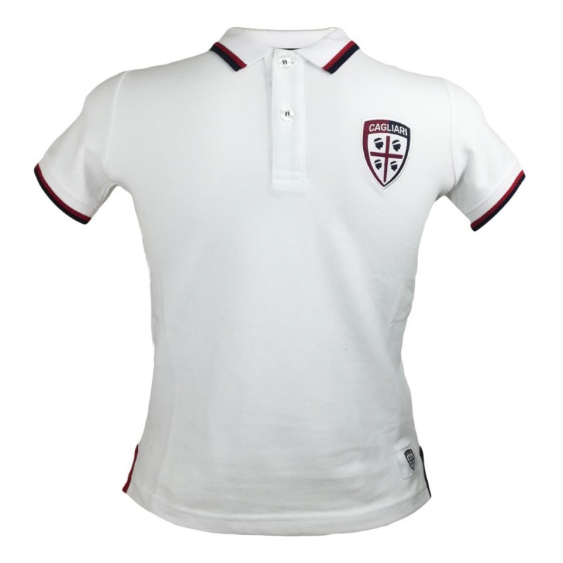 POLO UFFICIALE BIANCA BAMBINO CAGLIARI MACRON - 1