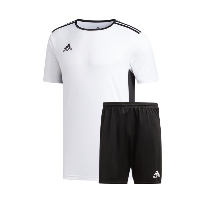 COMPLETO ADIDAS T SHIRT E PANTALONCINI ENTRADA BIANCO NERO