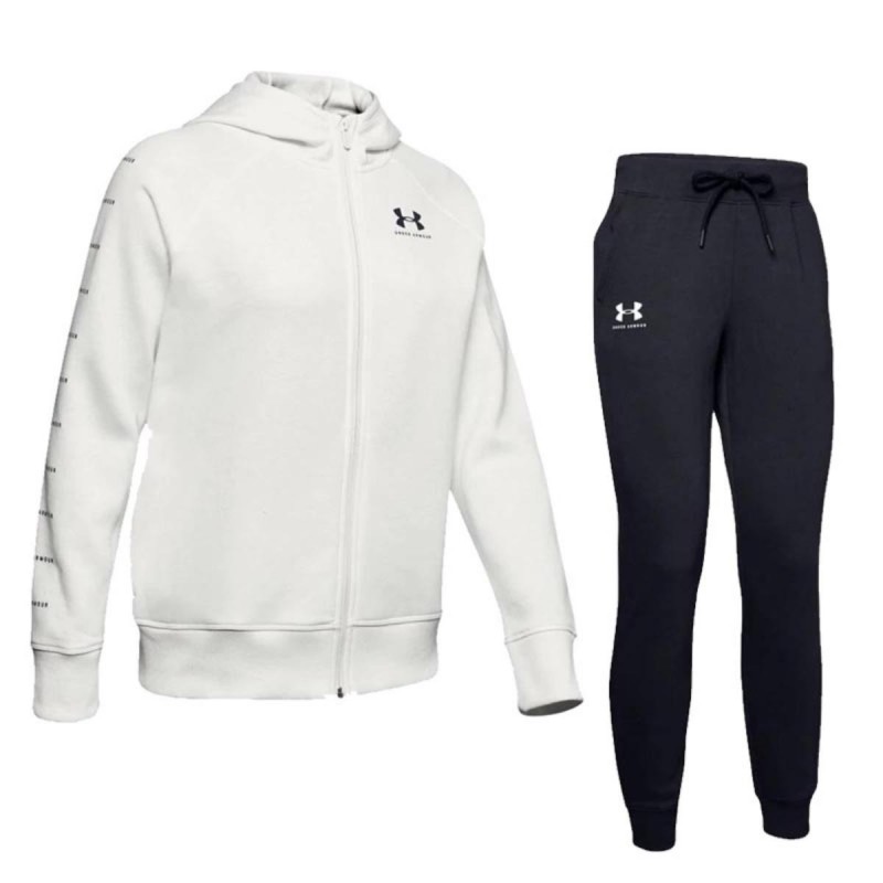 tuta felpata donna bianca con cappuccio under armour UNDER ARMOUR - 1