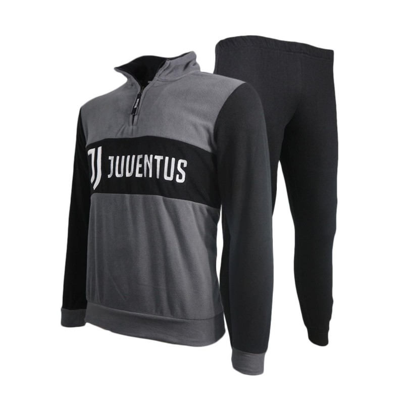 PIGIAMA SERAFINO PILE GRIGIO FC JUVENTUS PLANETEX - 1