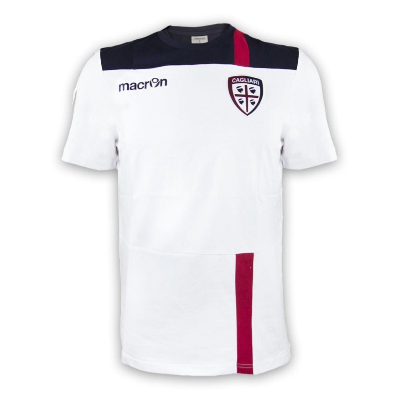 T-SHIRT ALLENAMENTO BIANCA CAGLIARI MACRON - 1