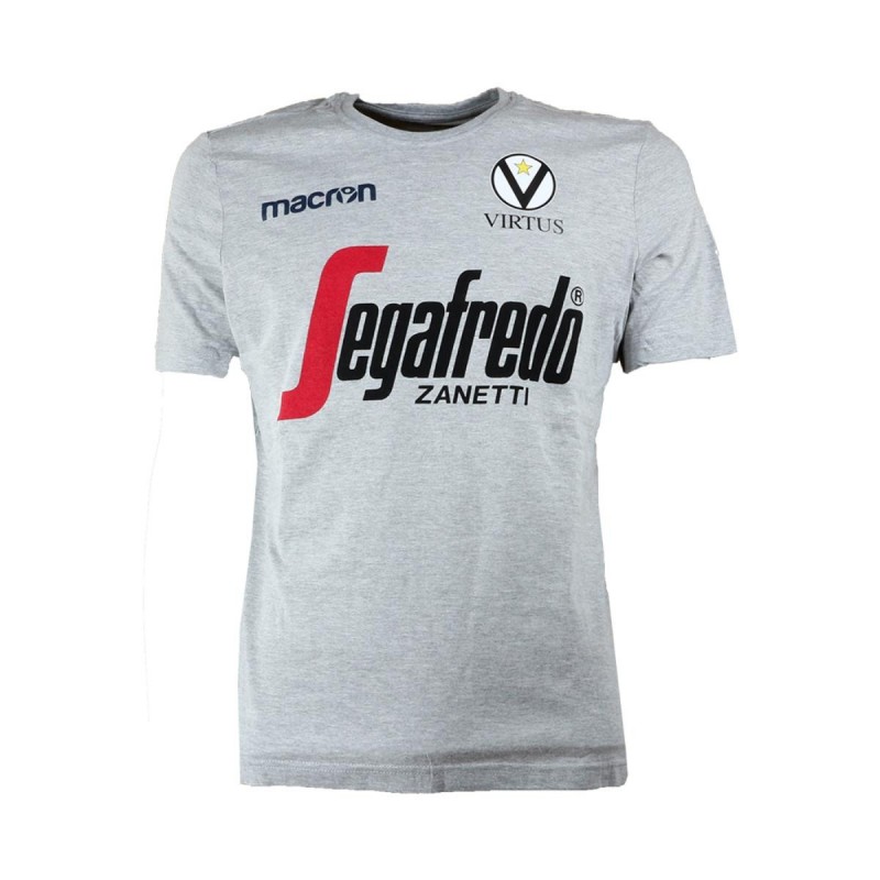 T-SHIRT GRIGIA ALLENAMENTO VIRTUS BOLOGNA MACRON - 1