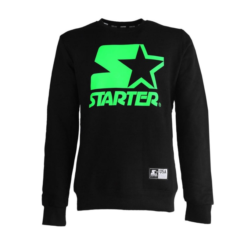 felpa girocollo nera/verde starter STARTER - 1