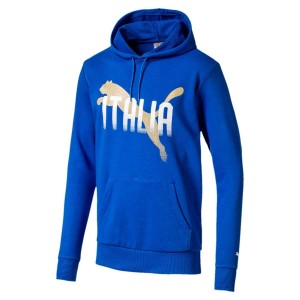 felpa con cappuccio azzurra bambino italia PUMA - 1