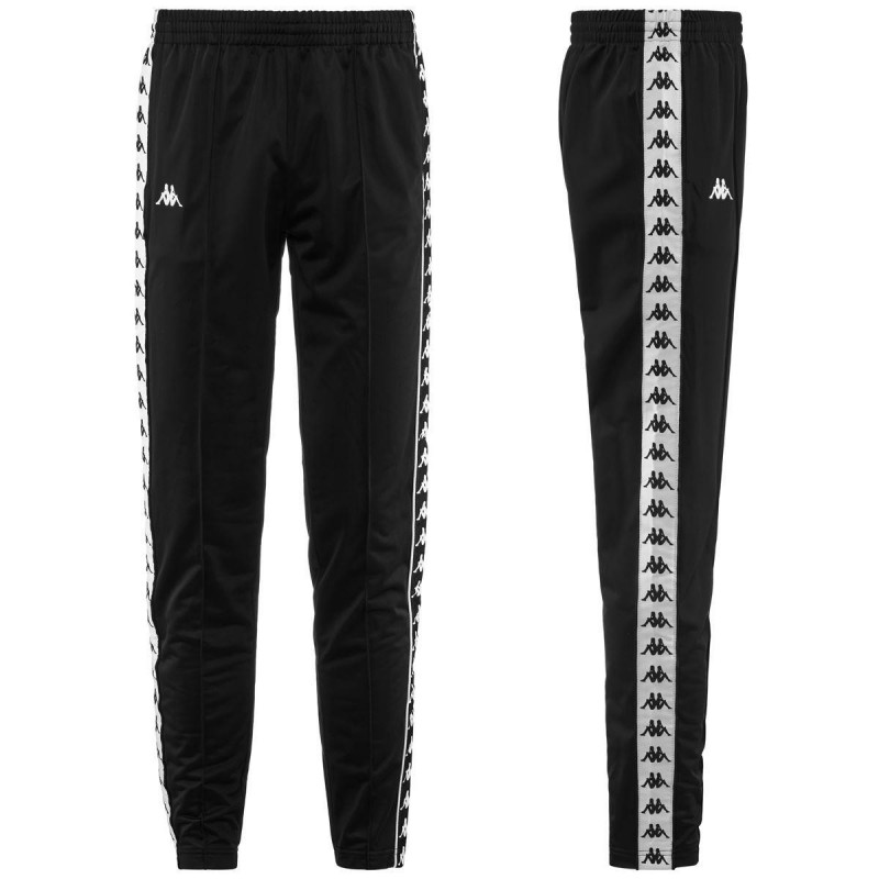 pantalone sport banda nero bianco kappa
