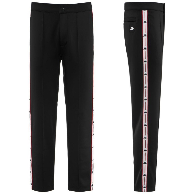 pantaloni banda neri rossi kappa