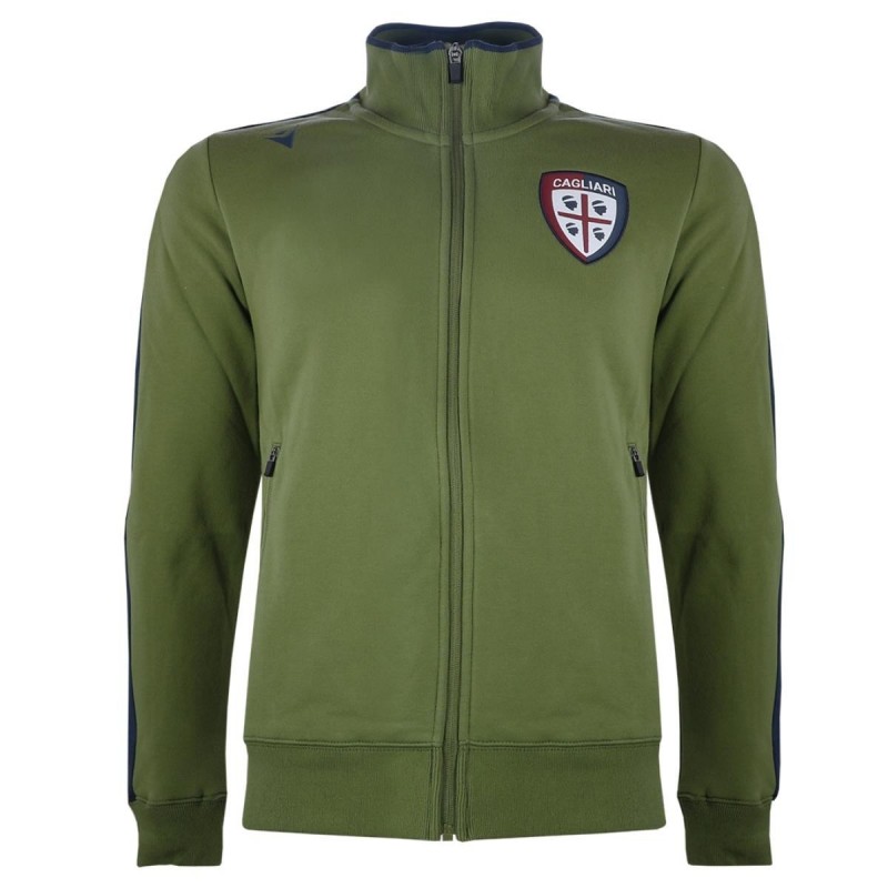 FELPA FULL ZIP VERDE CAGLIARI MACRON - 1