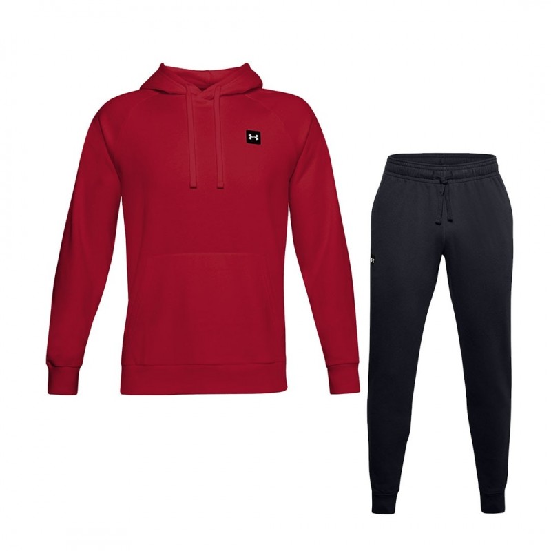 tuta felpata under armour rossa/nera con cappuccio UNDER ARMOUR - 1