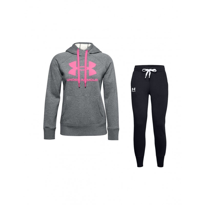 tuta felpata under armour donna grigio/rosa UNDER ARMOUR - 1