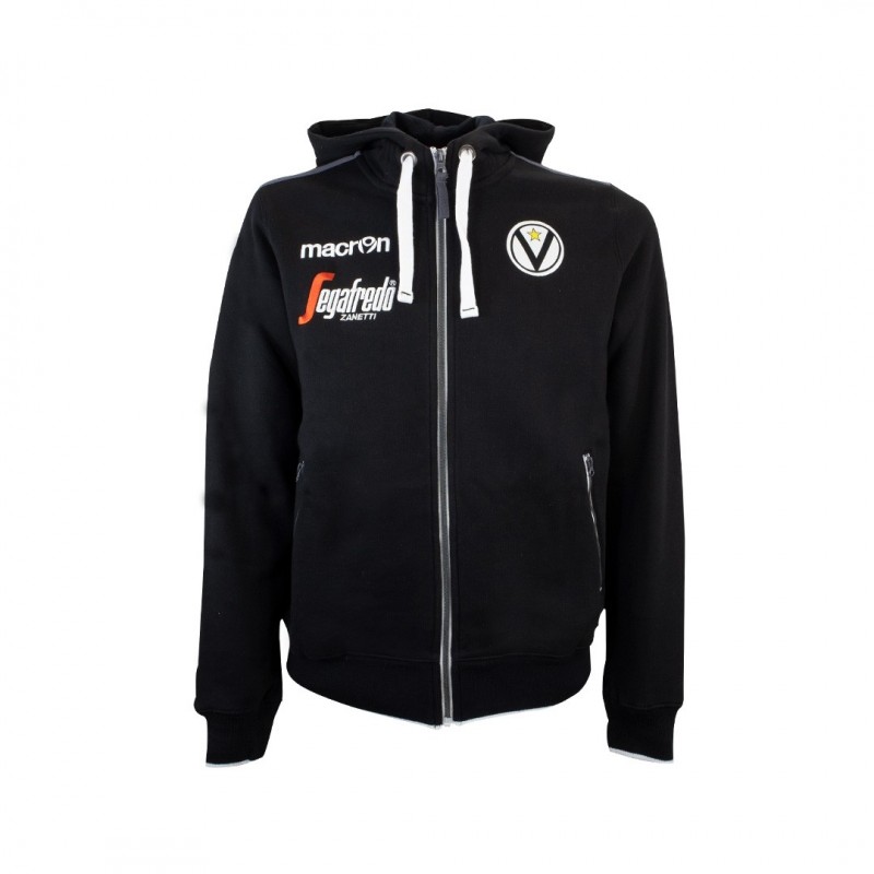 FELPA COTONE CON CAPPUCCIO E ZIP VIRTUS BOLOGNA 2019/2020 MACRON - 1