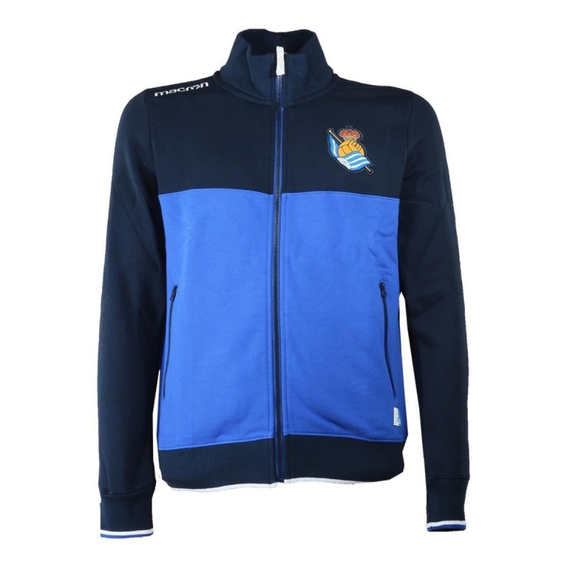 FELPA FULL ZIP NAVY/ROYAL REAL SOCIEDAD MACRON - 1