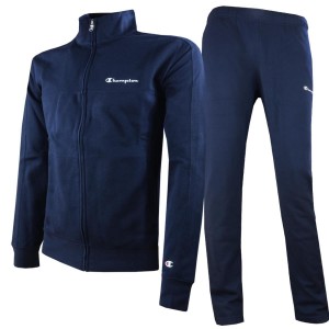 tuta champion felpata degarzata di colore blu scuro
