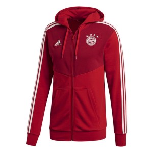 felpa rossa 3s fz con cappuccio bayern monaco ADIDAS - 1