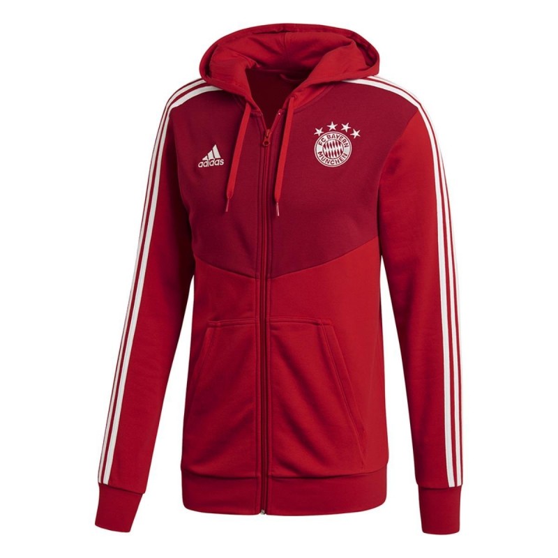 felpa rossa 3s fz con cappuccio bayern monaco