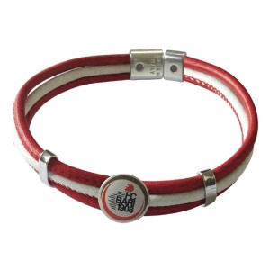 LEATHER BRACELET RED WHITE FC BARI ISITEC - 1