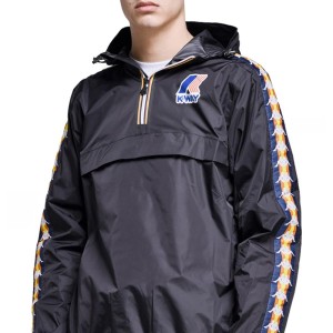 k-way banda nero mezza zip con cappuccio KWAY - 2