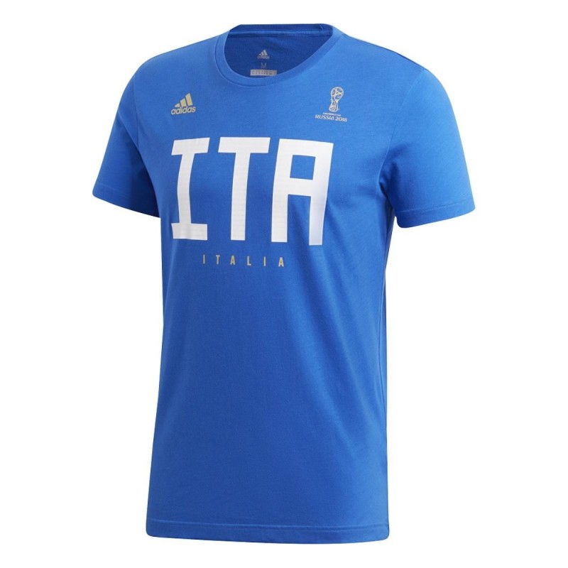 t-shirt azzurro/bianca italia ADIDAS - 1