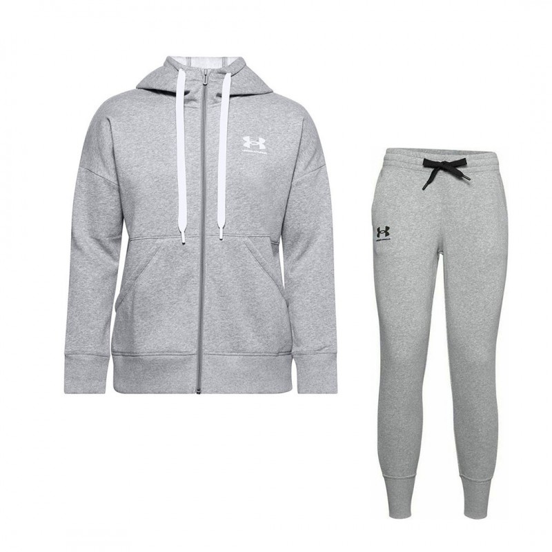 WOMEN FLEECE TRACKSUIT WHITE WITH HOOD UNDER ARMOR UNDER ARMOUR - 1