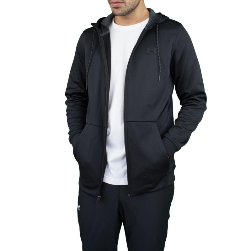 TUTA FULL ZIP NERA CON CAPPUCCIO UNDER ARMOUR UNDER ARMOUR - 1