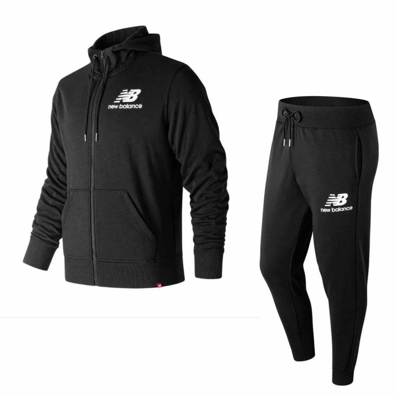 TUTA FULL ZIP NERA CON CAPPUCCIO NEW BALANCE