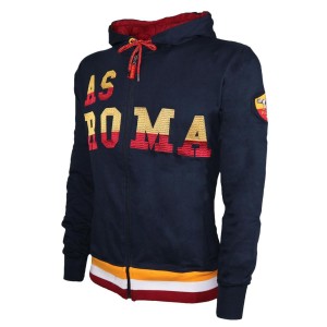 AS ROMA FELPA FULL ZIP CON CAPPUCCIO BLU AMISTAD - 2