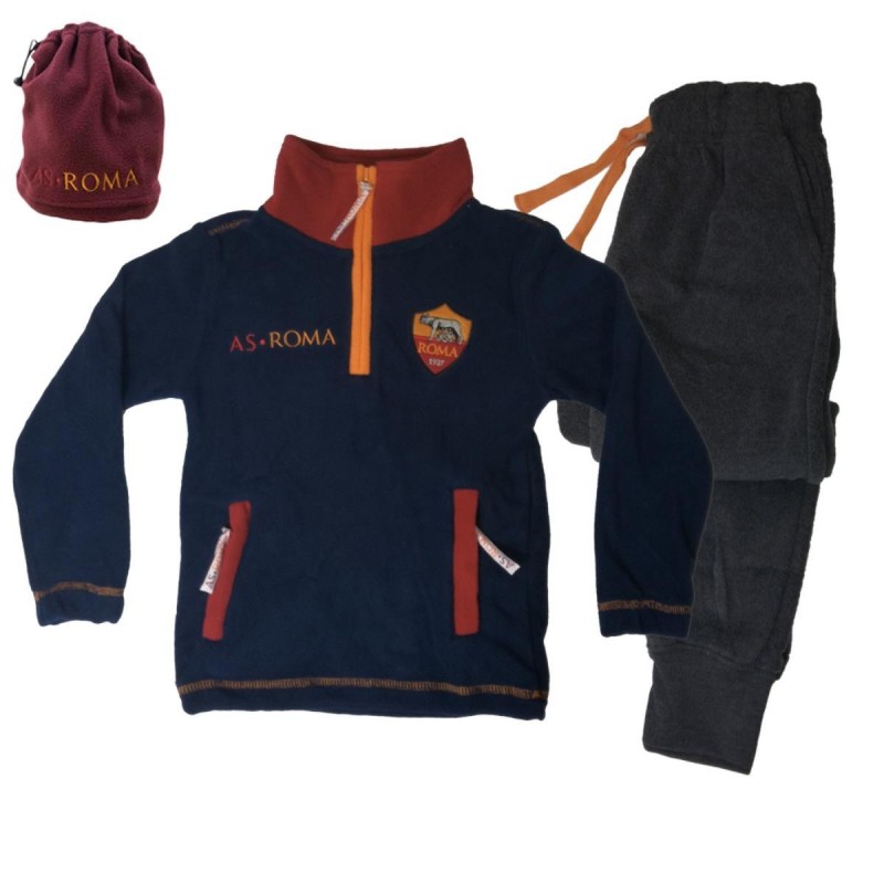 AS ROMA PIGIAMA CINIGLIA BAMBINO BLU AMISTAD - 1