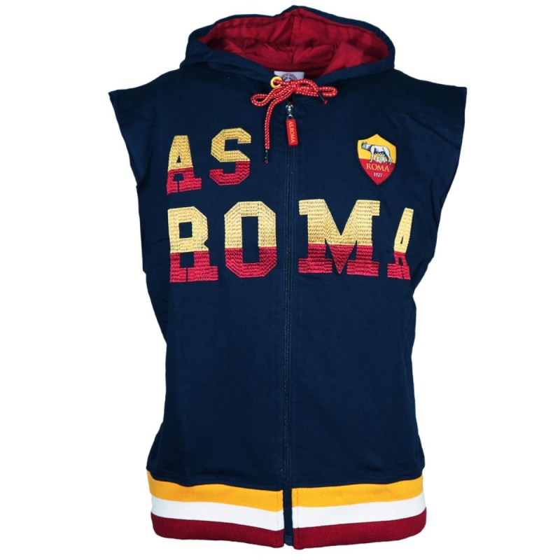 AS ROMA SMANICATO FULL ZIP CON CAPPUCCIO BLU AMISTAD - 1