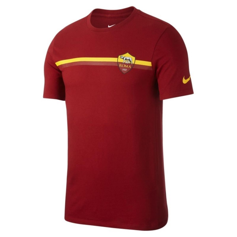 AS ROMA T-SHIRT CREST ROSSO/GIALLA NIKE - 1