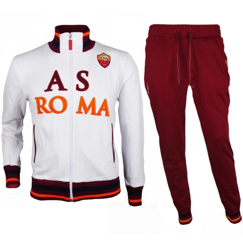 AS ROMA TUTA FELPATA FULL ZIP BIANCA BAMBINO AMISTAD - 1