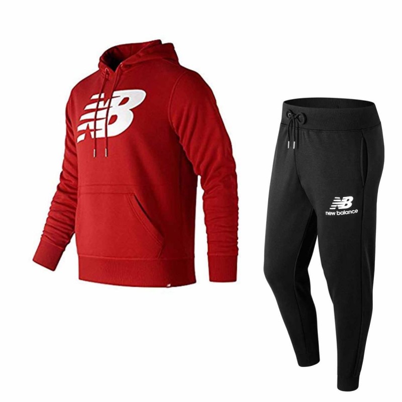 TUTA FELPATA ROSSA CON CAPPUCCIO NEW BALANCE