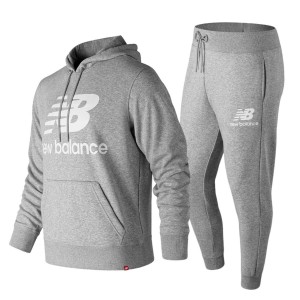 tuta felpata grigia con cappuccio new balance NEW BALANCE - 1