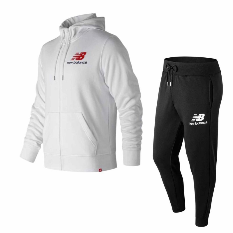 TUTA FULL ZIP BIANCA CON CAPPUCCIO NEW BALANCE NEW BALANCE - 1