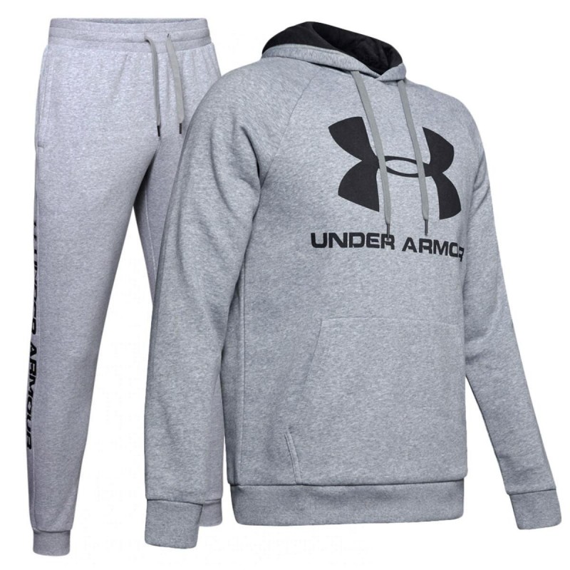 TUTA FELPATA RIVAL GRIGIO CON CAPPUCCIO UNDER ARMOUR