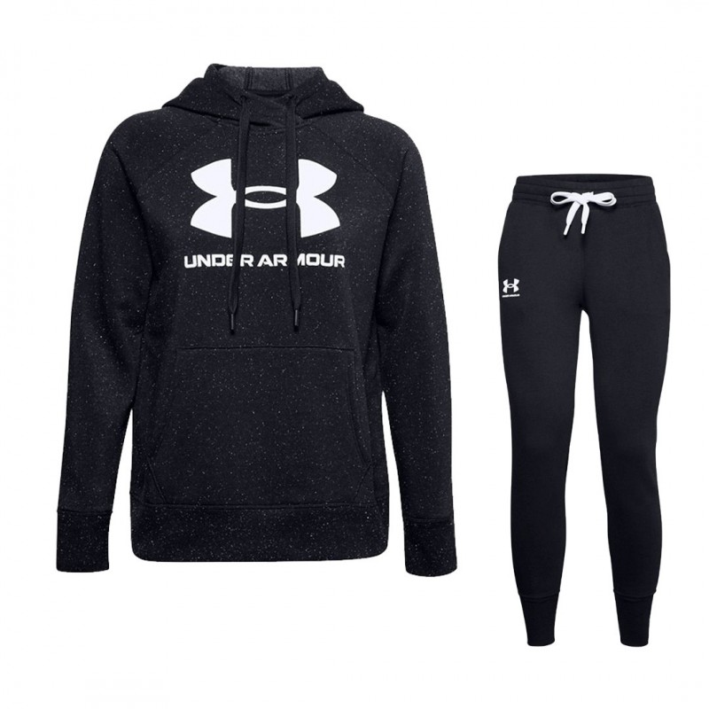 tuta felpata under armour donna nera con cappuccio UNDER ARMOUR - 1