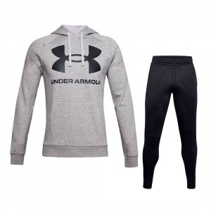 TUTA FELPATA UNDER ARMOUR GRIGIA/NERA BIG LOGO UNDER ARMOUR - 1