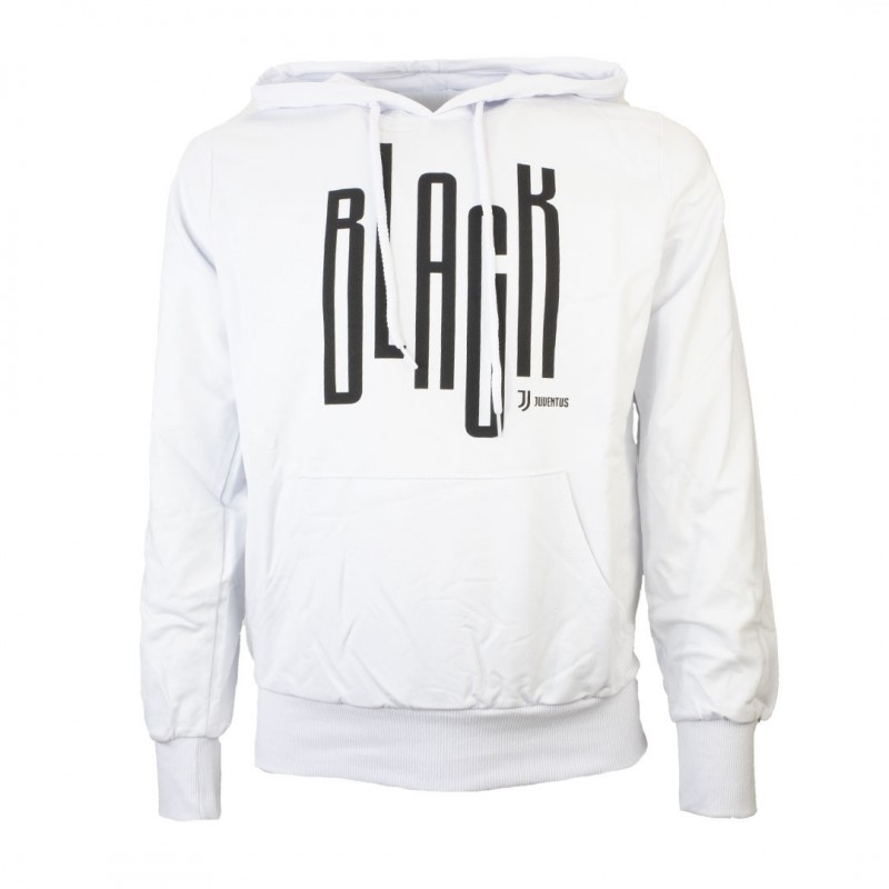 FELPA JUVENTUS BIANCA CON CAPPUCCIO WORDING