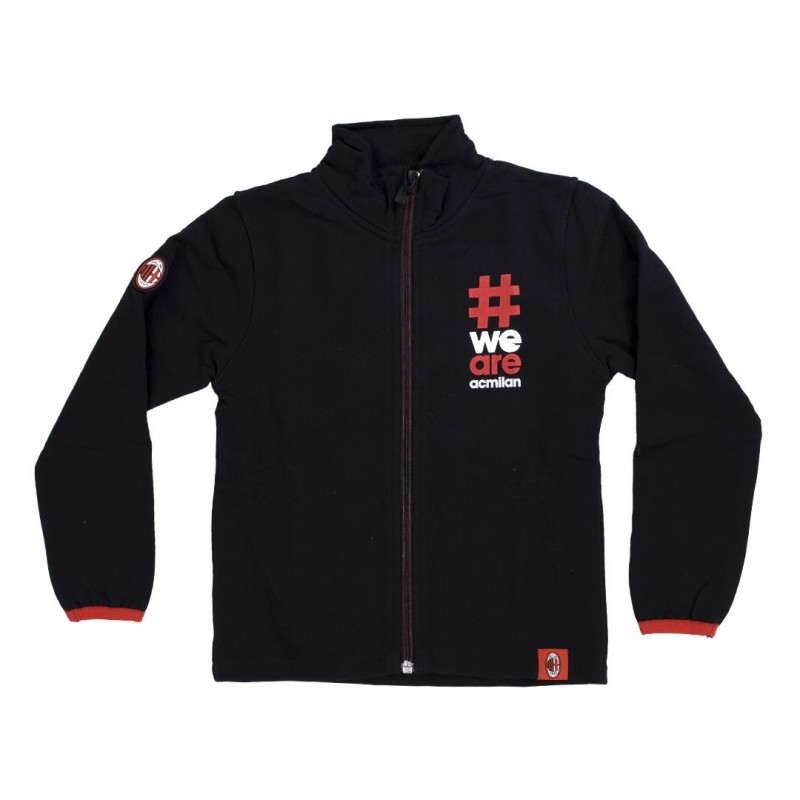 FELPA MILAN NERA FULL ZIP BAMBINO