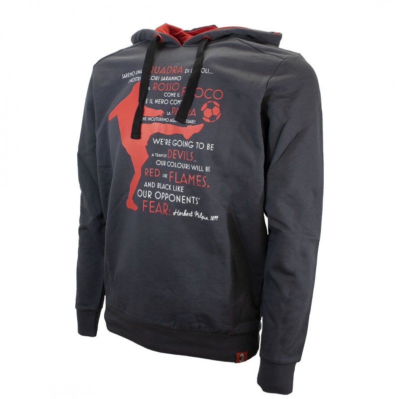 FELPA AC MILAN NERA CON CAPPUCCIO SUPPORTER