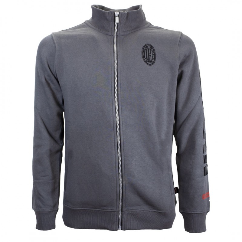FELPA AC MILAN GRIGIA FULL ZIP MIGLIARDI - 1