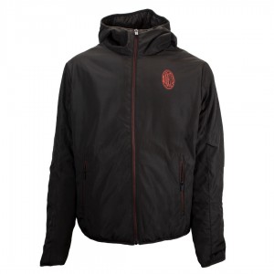 GIACCA IMBOTTITA AC MILAN NERA CON CAPPUCCIO MIGLIARDI - 1